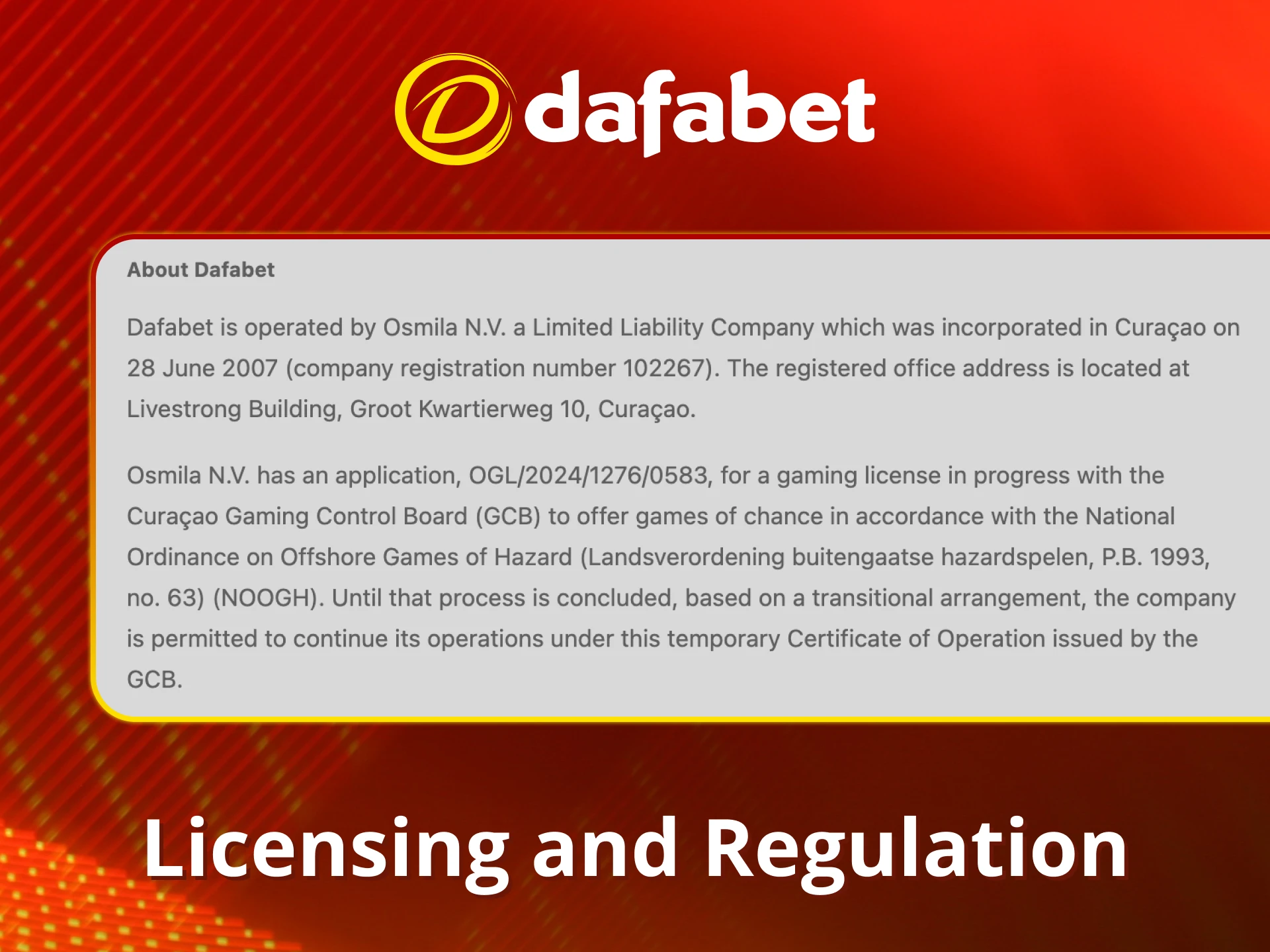Bet responsibly with licensed Dafabet platform.
