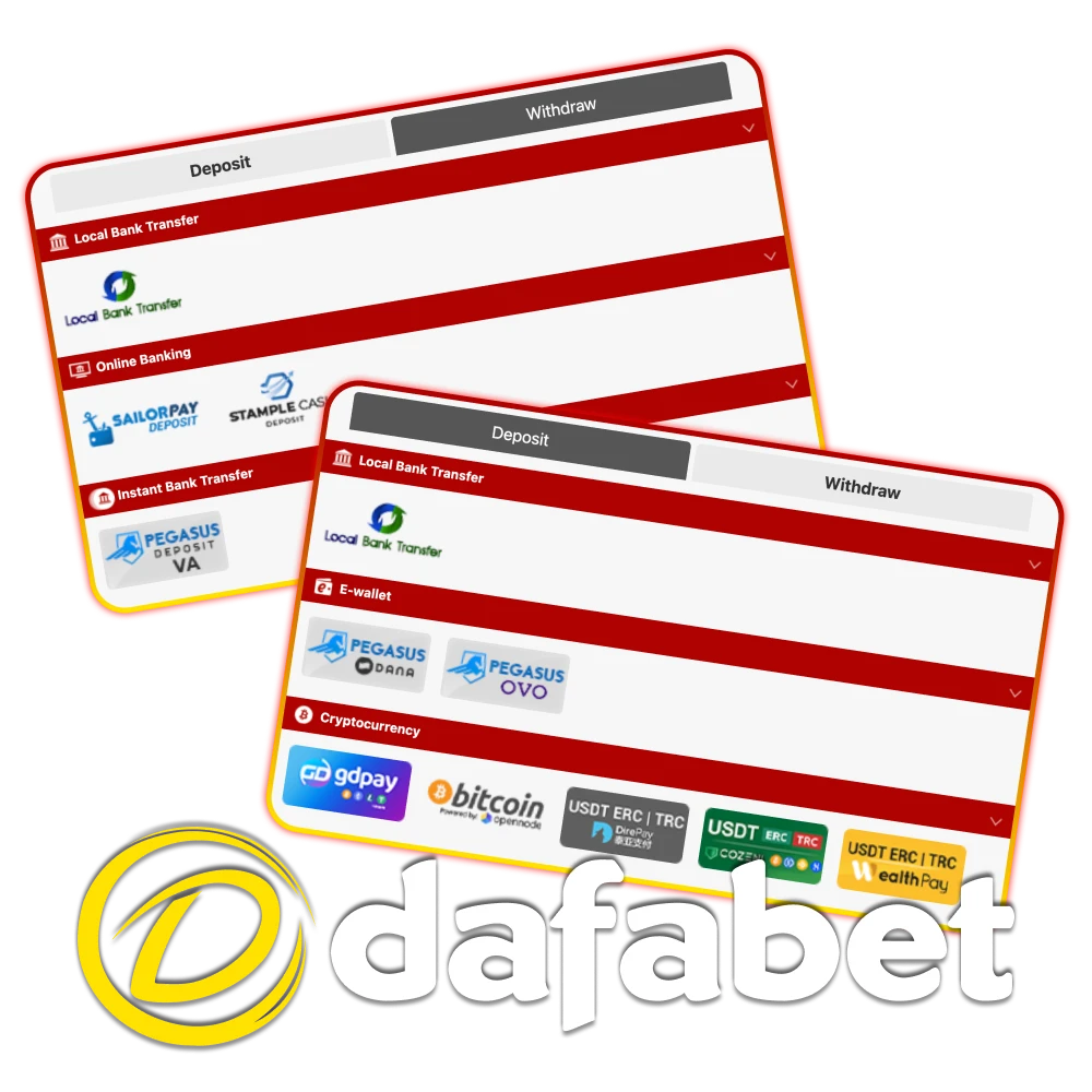 Fast deposits and withdrawals at Dafabet.