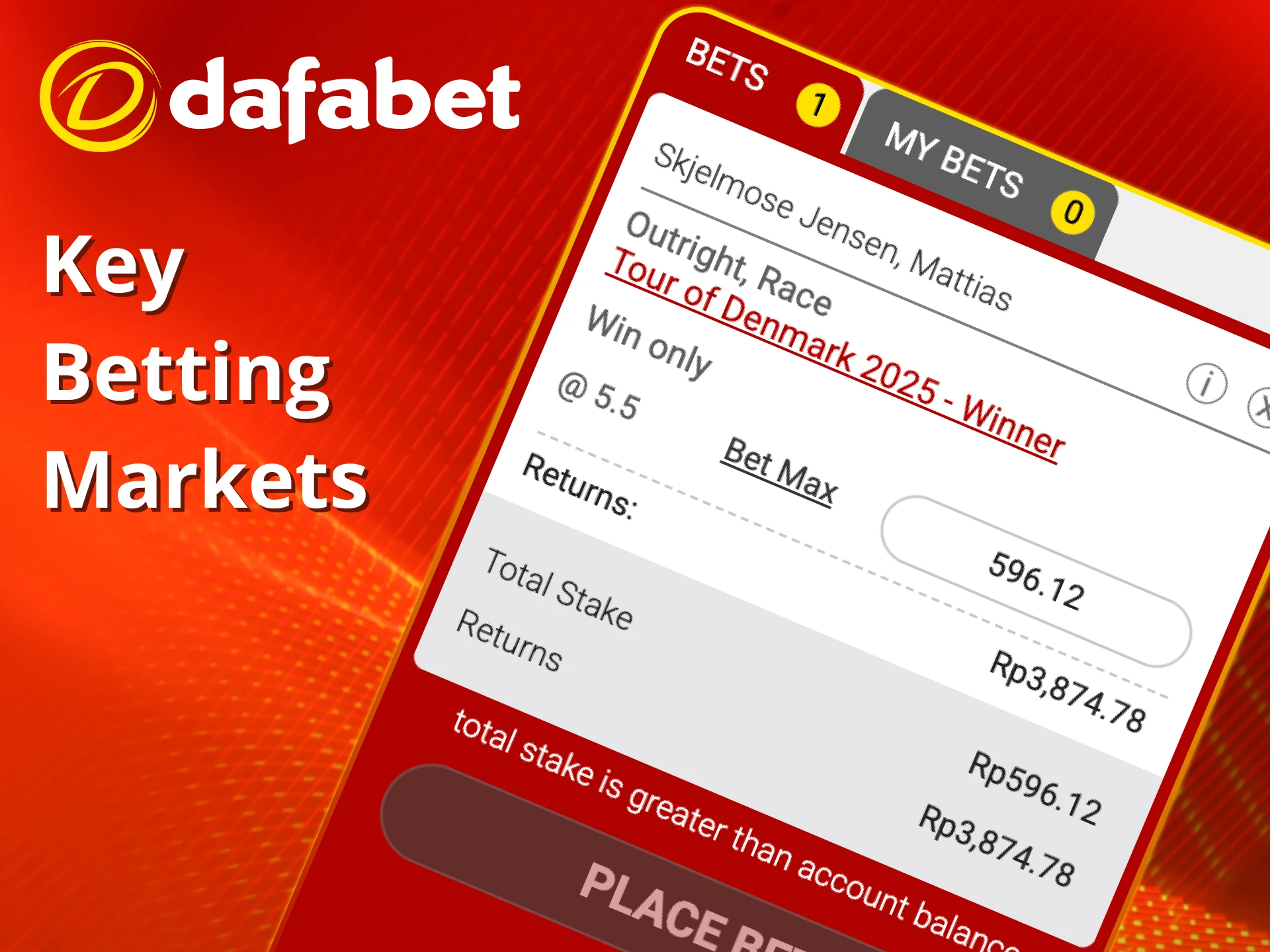 Explore key horse racing betting markets at Dafabet.