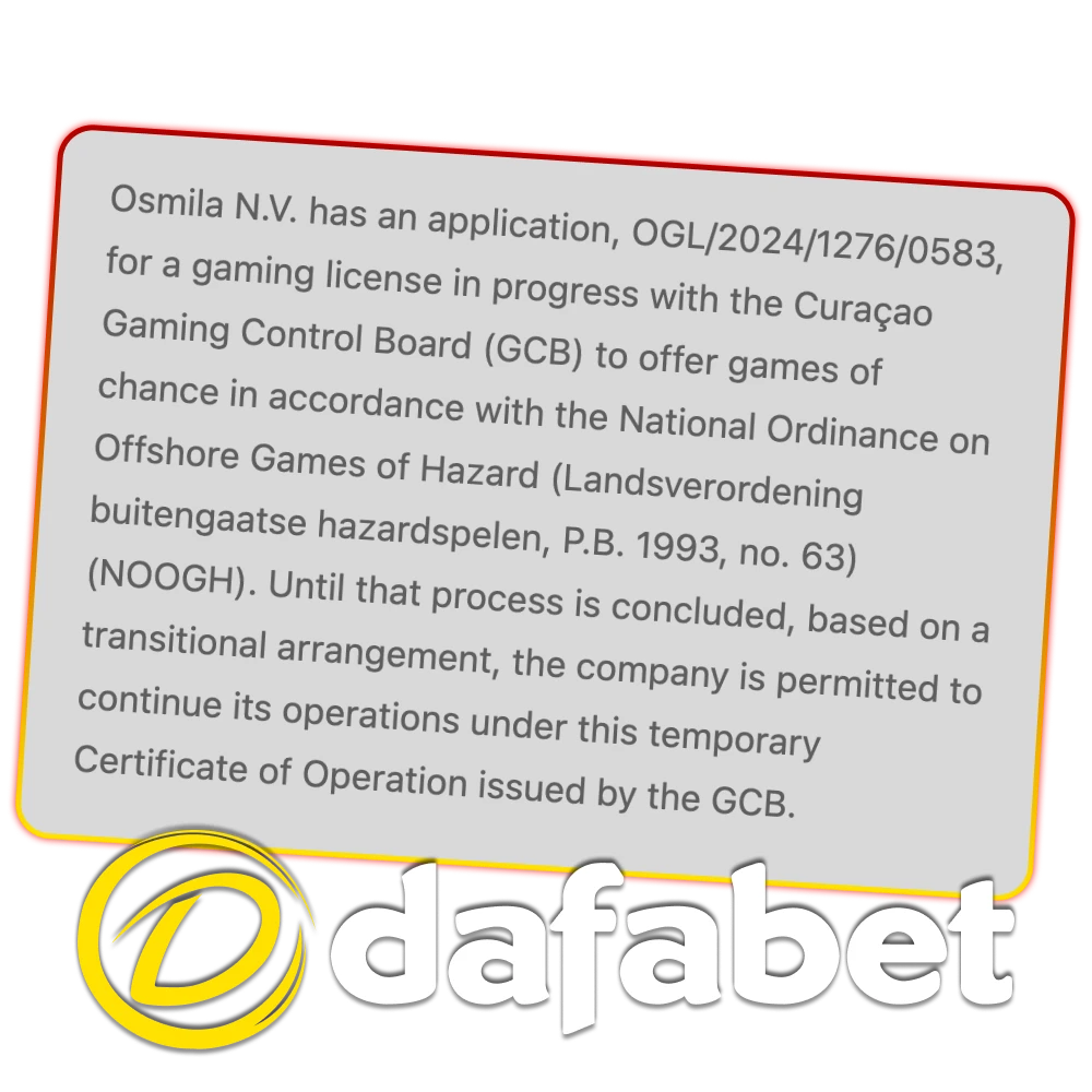 Trust a licensed gaming platform like Dafabet.