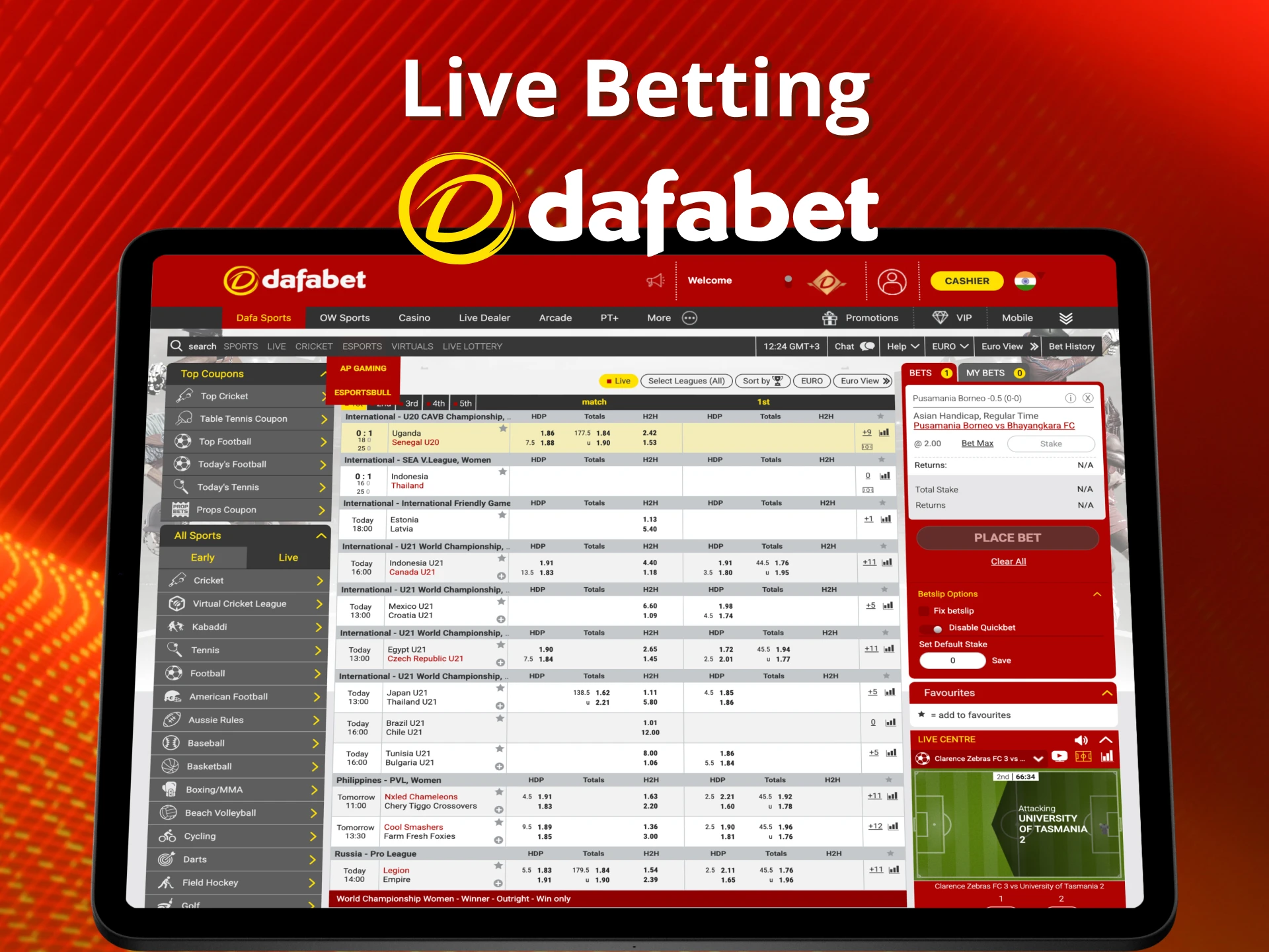Play live volleyball betting at Dafabet.