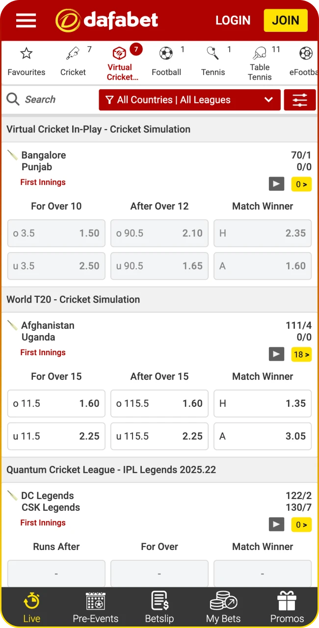 Feel the thrill of Dafa Sports on Dafabet.